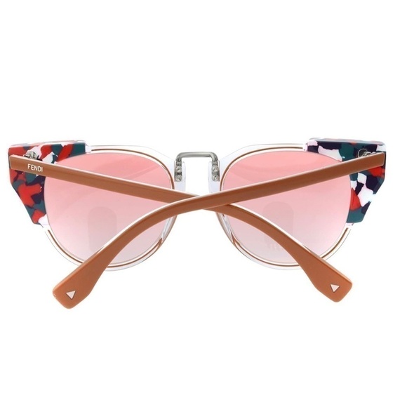 Fendi Designer Sunglasses FF0074-RCI-50mm Rust Havana Red Marble Grey/ Rose Pink - Picture 4 of 7